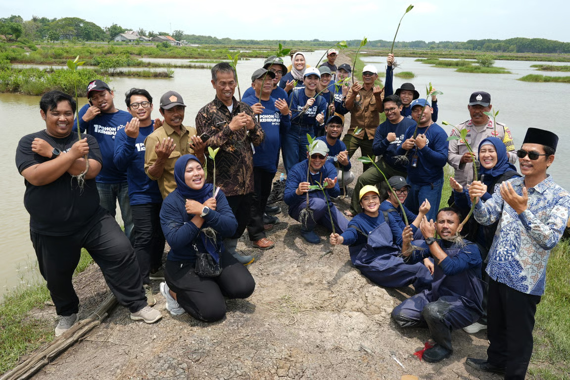 Perkuat Ketahanan Ekosistem Muara Beting, SUCOFINDO Tanam 5.000 Bibit Mangrove