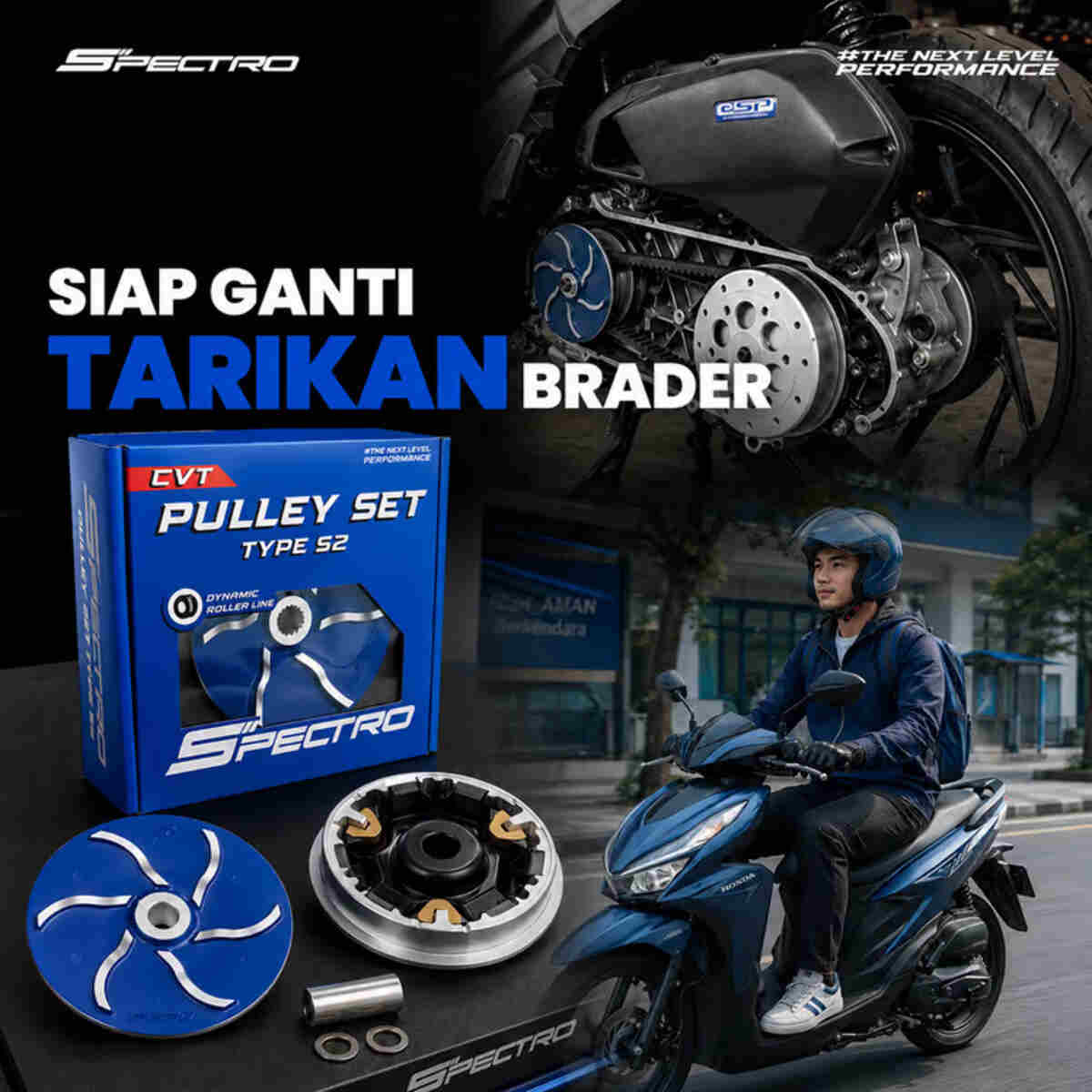 SPECTRO Perkenalkan Pulley Set Type S2, Solusi Upgrade CVT Motor Matic untuk Akselerasi Lebih Responsif