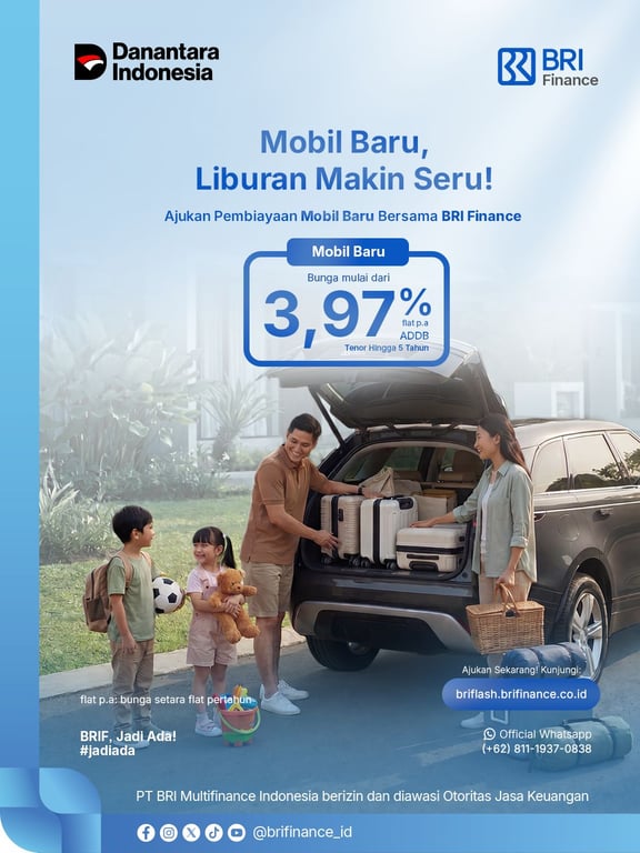 Sambut Musim Liburan, BRI Finance Hadirkan Pembiayaan Mobil Baru yang Ringan dan Fleksibel