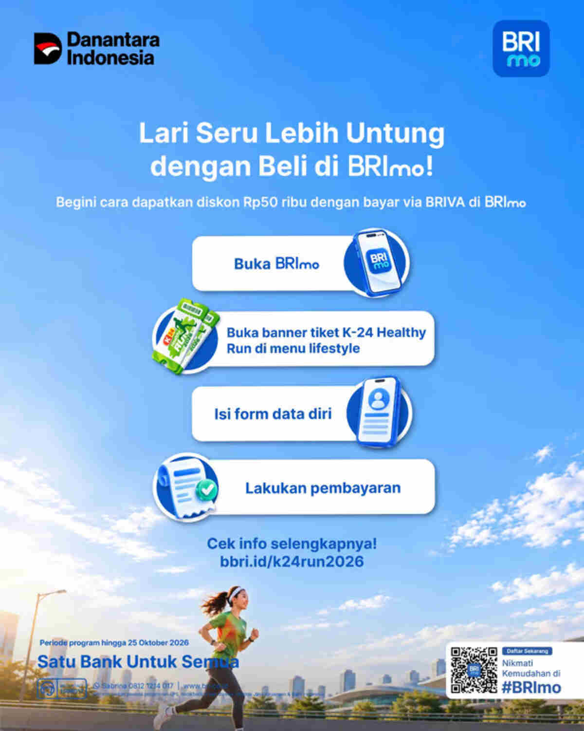 Dukung Gaya Hidup Aktif, BRI Region 11 Yogyakarta Hadirkan Promo Tiket K24 Run 2026 melalui BRImo